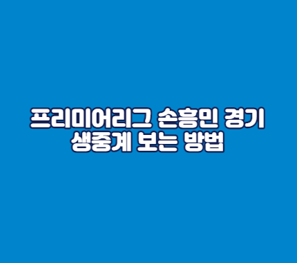 프리미어리그 손흥민 경기 생중계 보는 방법