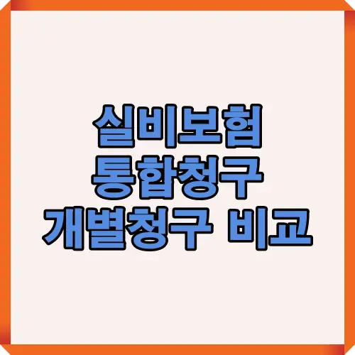 실비보험 통합청구 개별청구 비교 설명 이미지