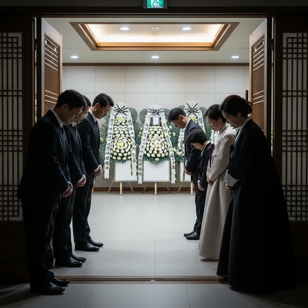 상주에게 인사하는 조문객