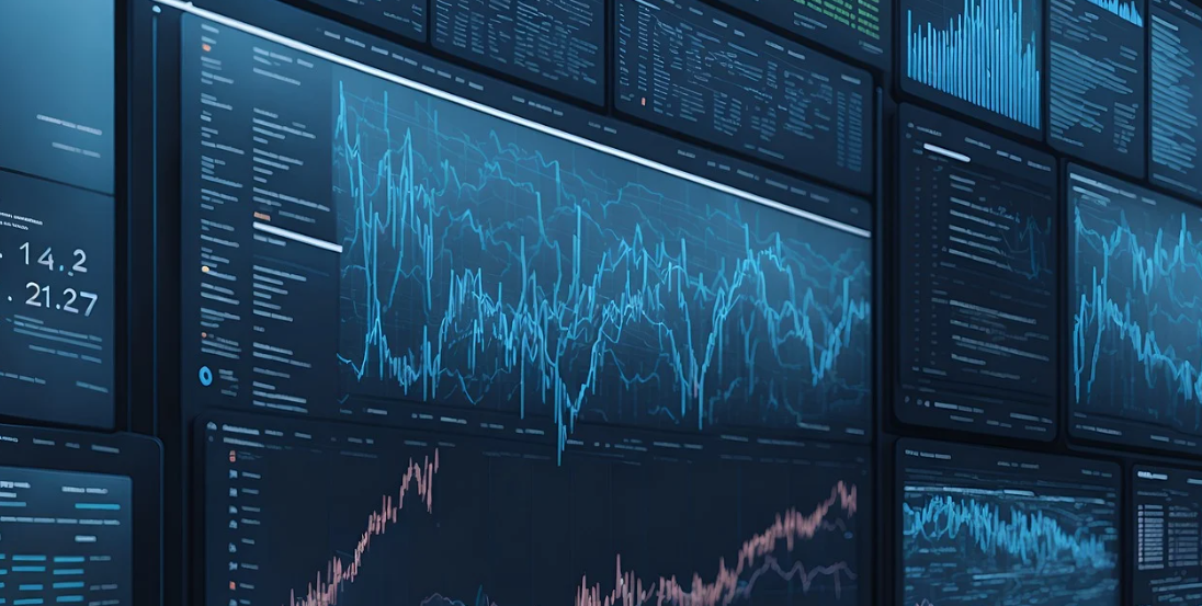 미래적인 주식 그래프 이미지