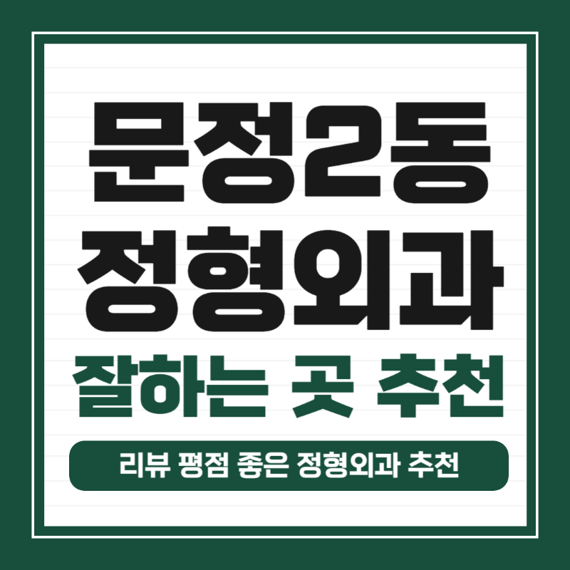 송파구 문정2동 정형외과 전문의 유명하고 잘하는 곳 추천 TOP 5