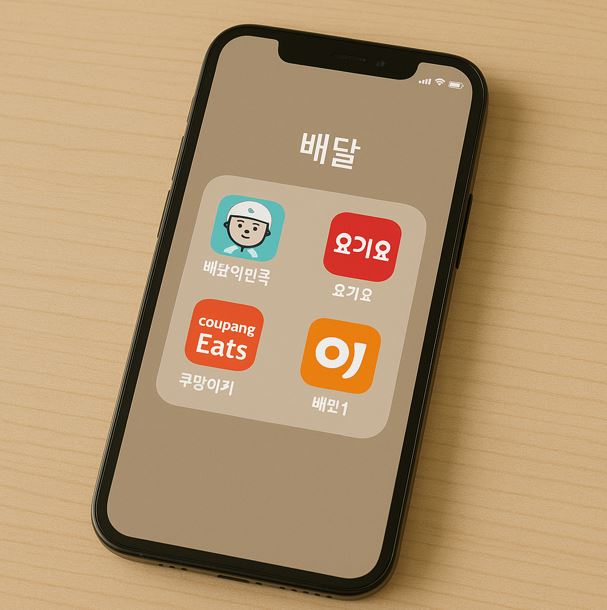 휴대폰에 배달 앱이 설치되어 있다