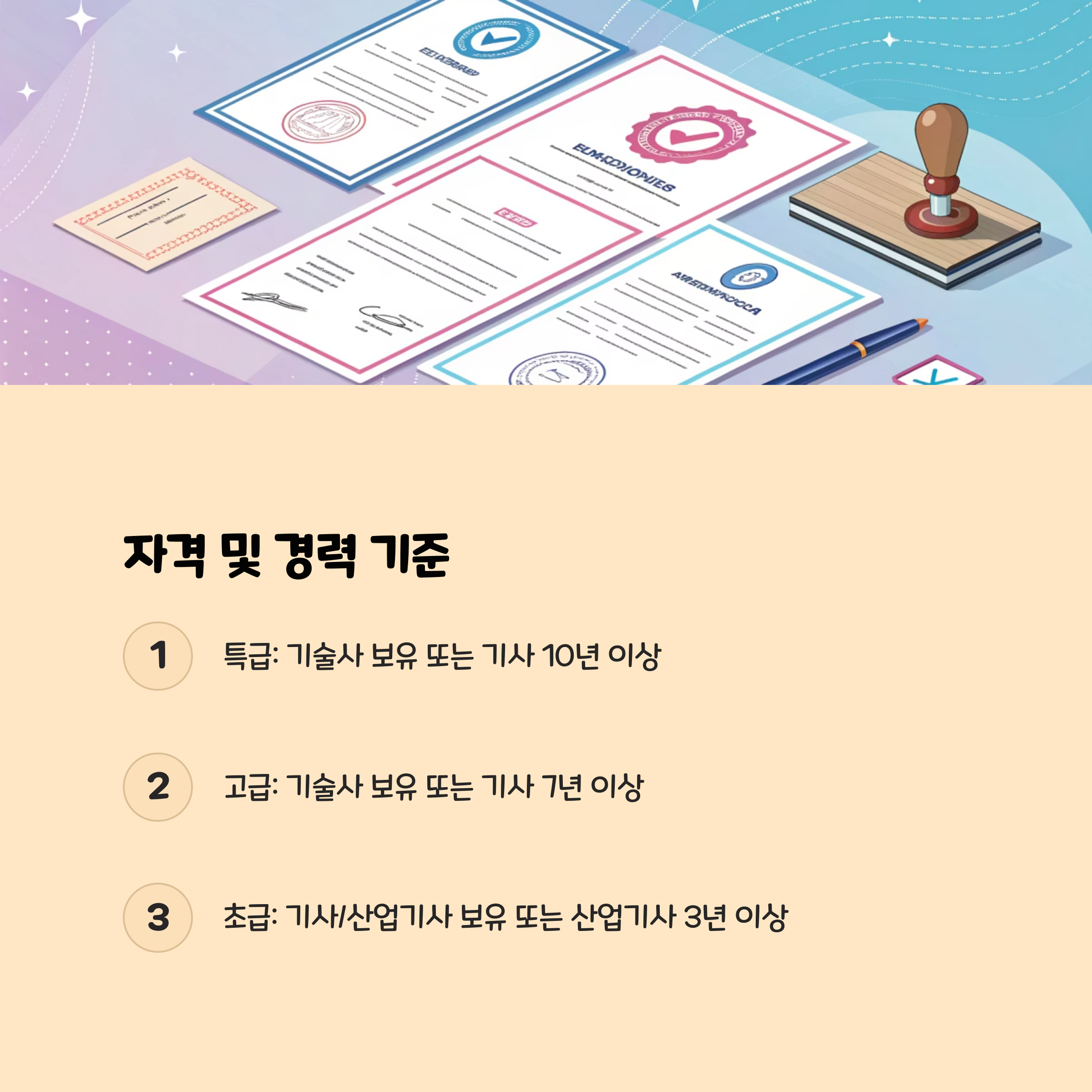 자격 및 경력 기준