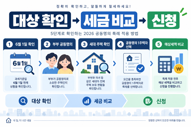 부부 공동명의 1주택자 특례 대상 확인부터 신청 전 세액 비교까지의 순서