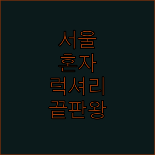 서울 1인 여행객을 위한 신축 숙소부..