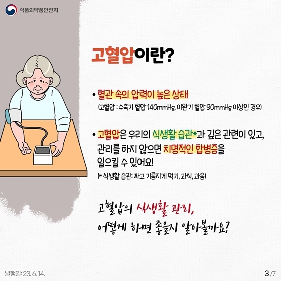 고혈압 식생활 관리