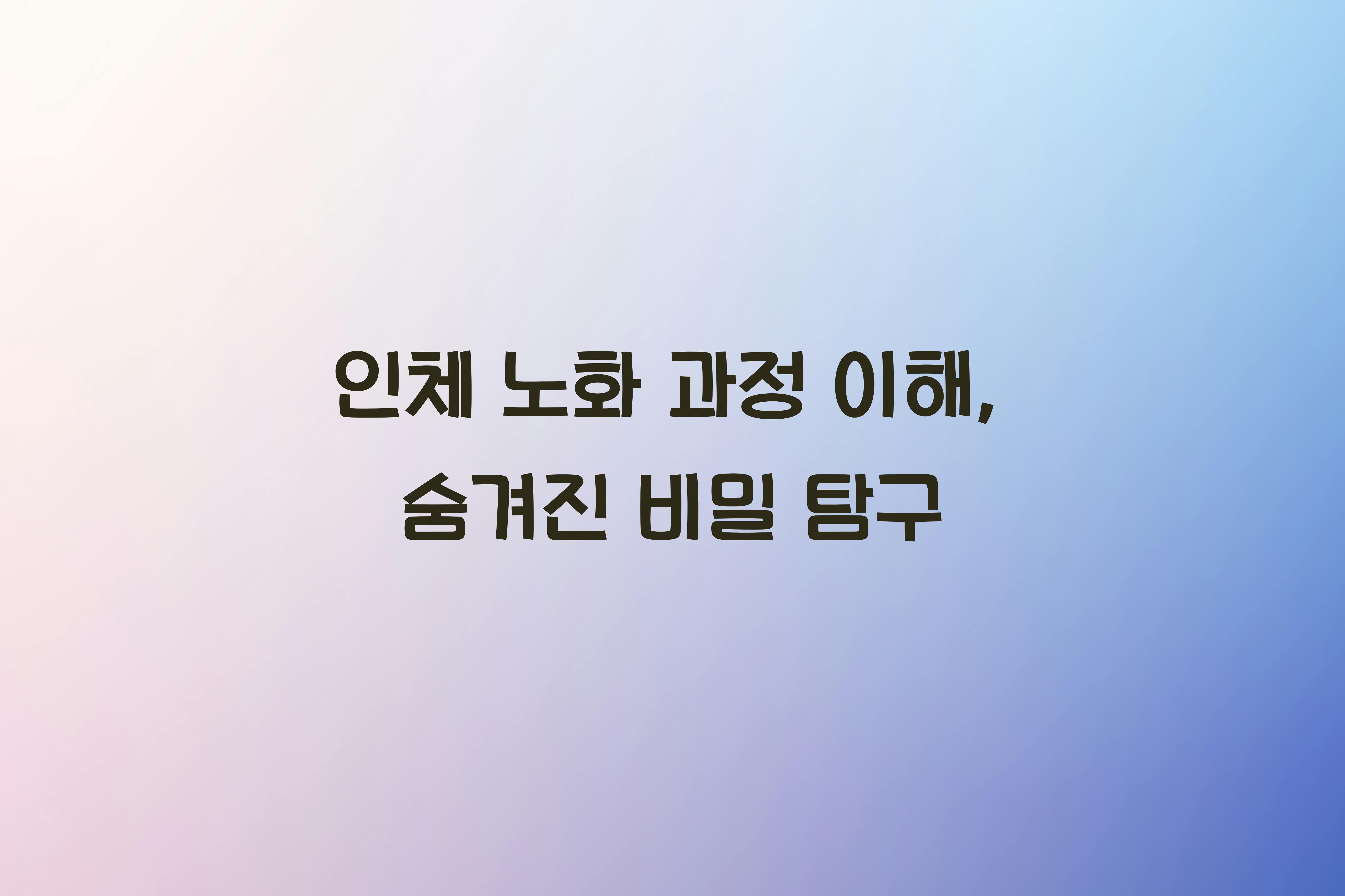 인체 노화 과정 이해