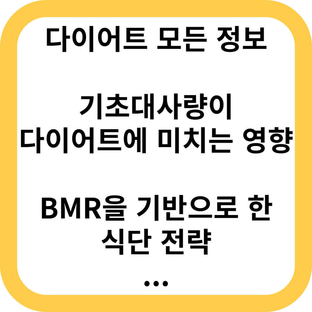 기초대사량이 다이어트에 미치는 영향