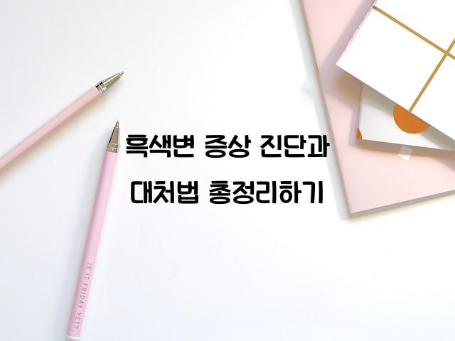 흑색변 증상 진단 대처법