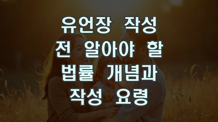 유언장 작성 전 알아야 할 법률 개념과 작성 요령