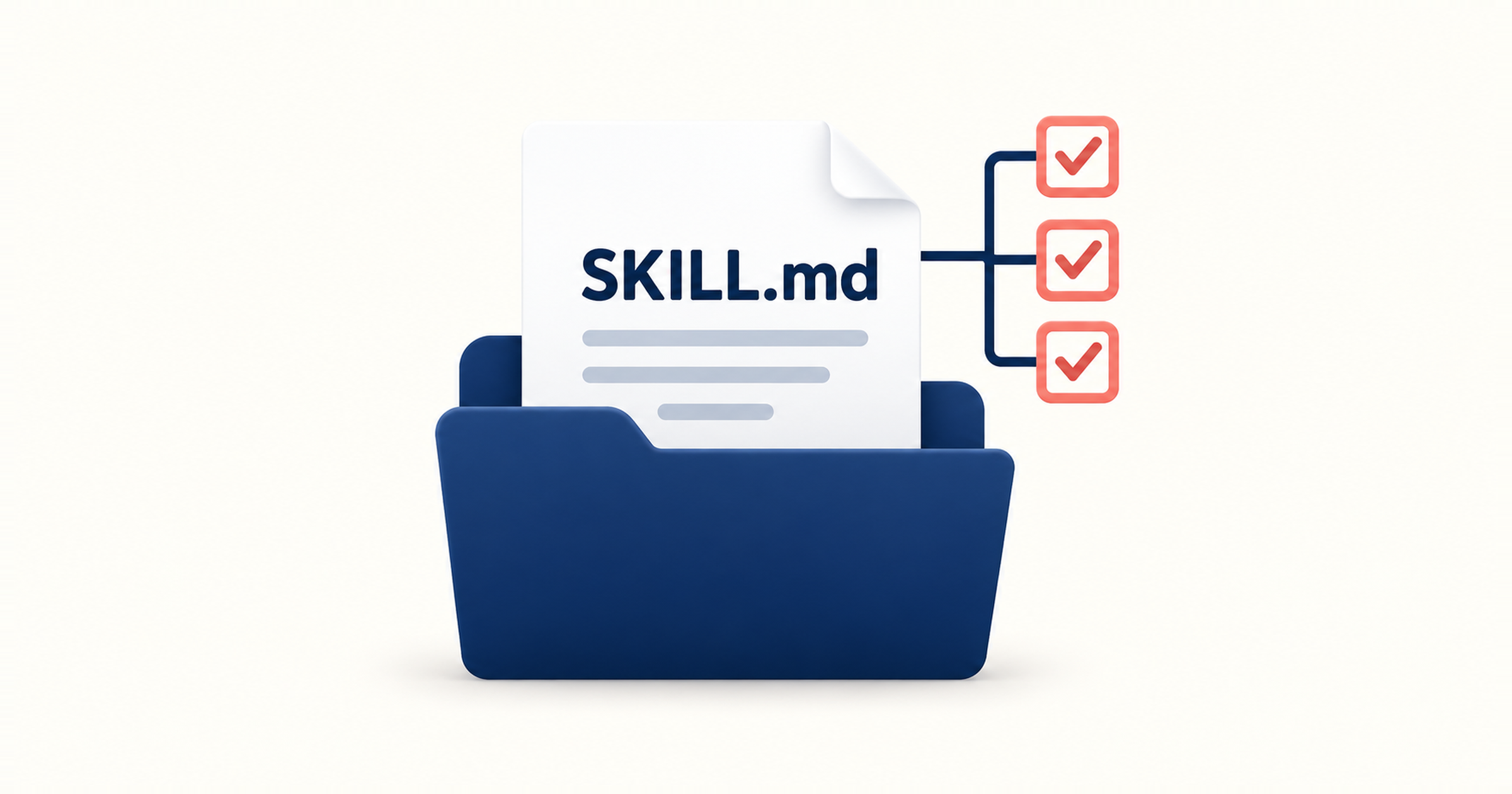 SKILL.md 문서와 작업 체크박스를 연결한 개념도