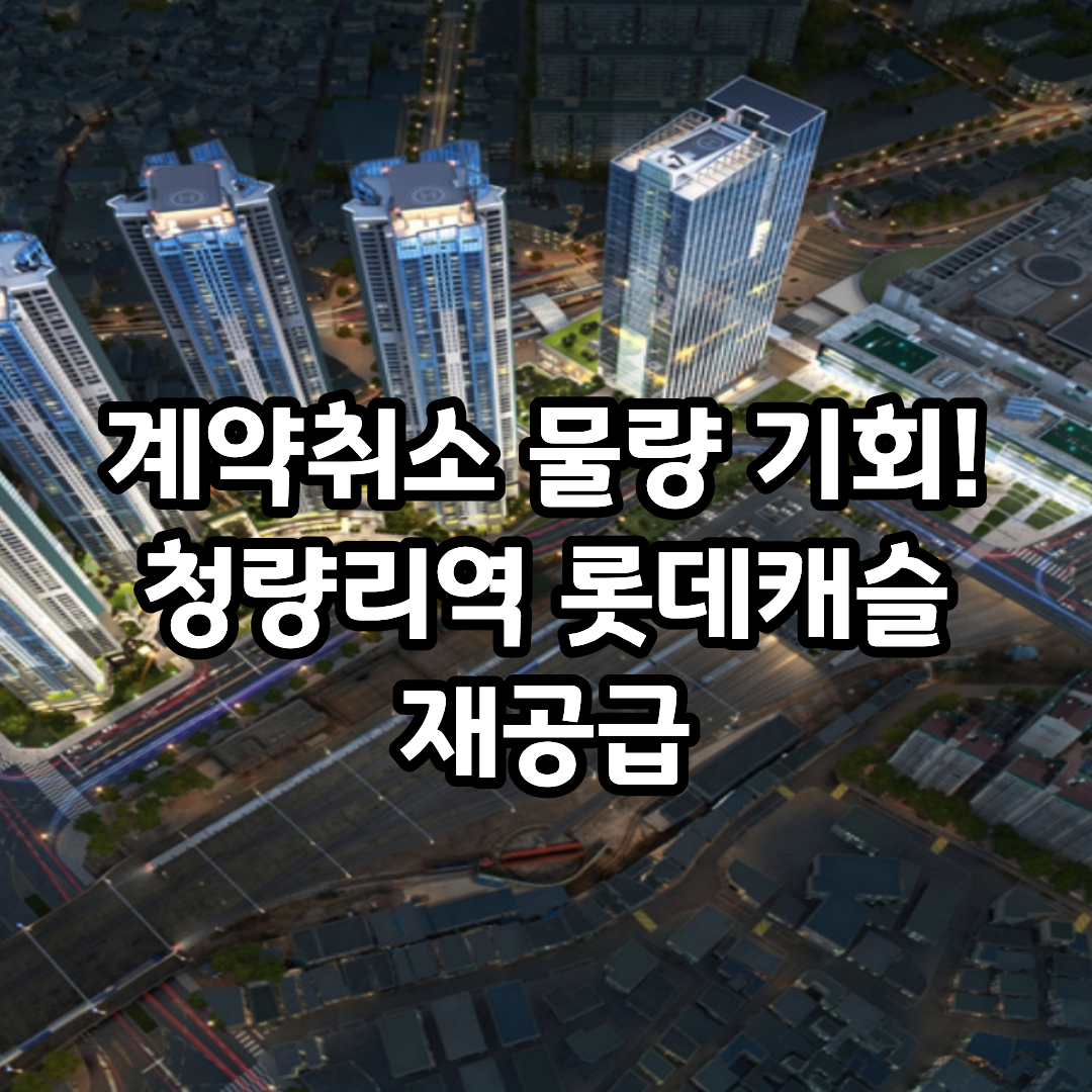 청량리역 롯데캐슬 SKY-L65 재공급, 84타입 10억대 분양! 조건은