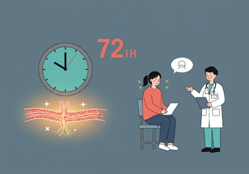 람세이헌트 증후군 조기 치료의 골든타임인 72시간과 신경 회복을 상징하는 이미지.
