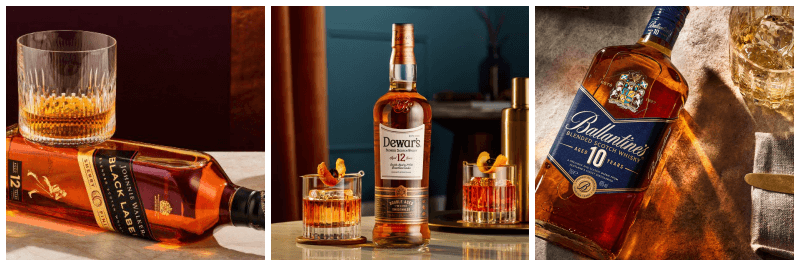 조니워커 블랙라벨, 듀어스 12년, 발렌타인 12년 사진