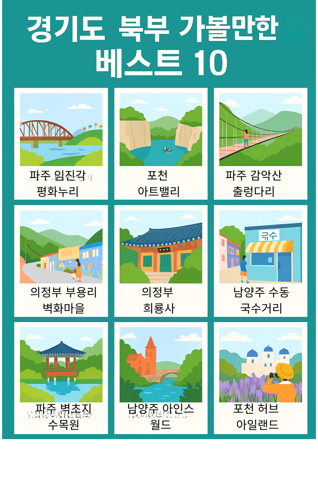 경기도 북부 가볼만한 곳 베스트 10