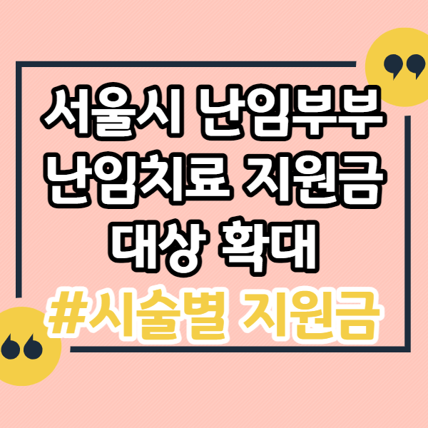 서울시-난임부부-난임치료-지원금-대상-시술별-지원금-알아보기