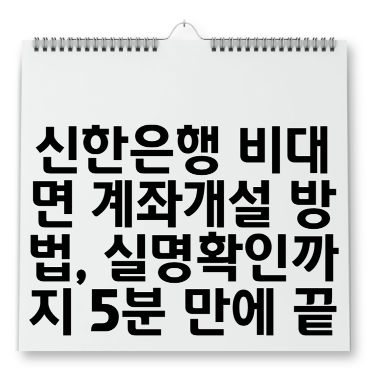 신한은행 비대면 계좌개설 방법, 실명확인까지 5분 만에 끝
