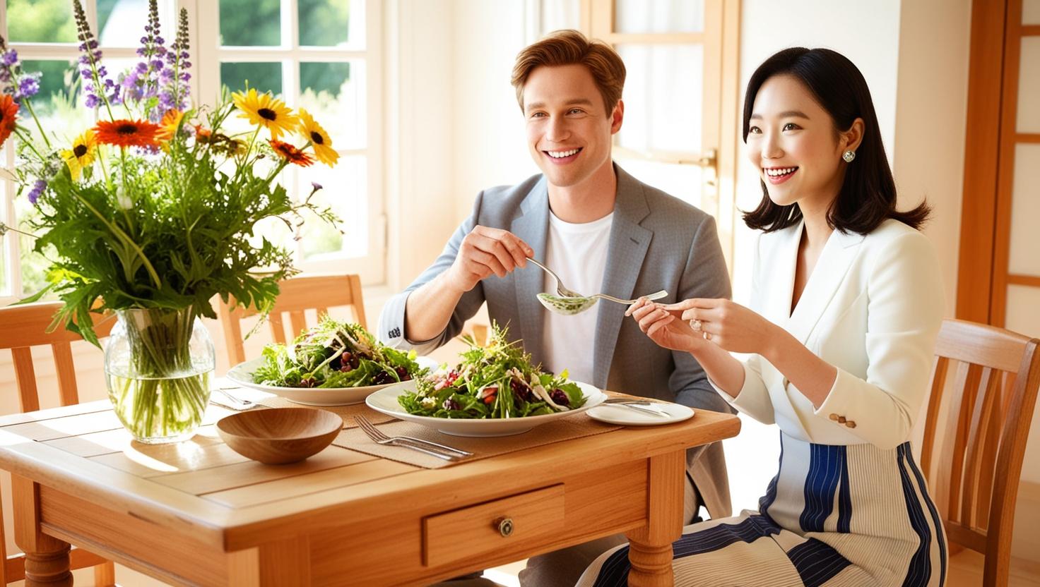 샐러드 먹는 모습그림