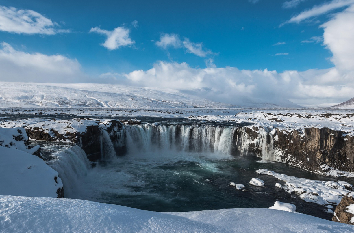 아이슬란드 겨울 자연 경관 이미지