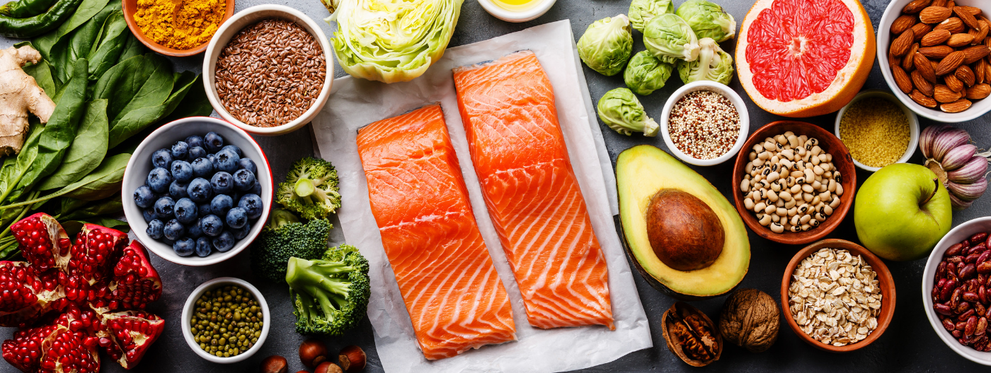 저속노화식단 : 항산화식단, 항염식단, 저탄수고식이섬유