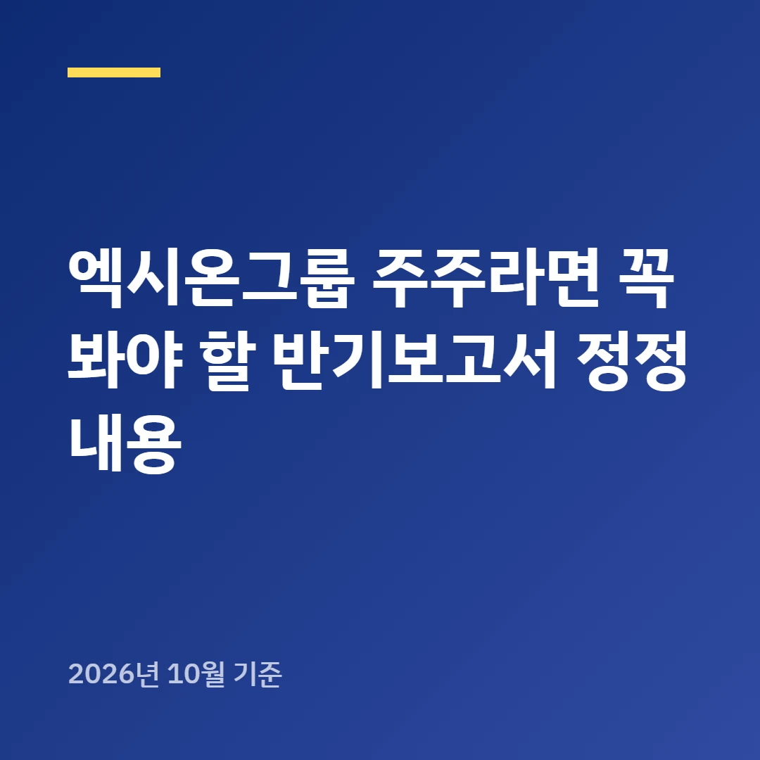 엑시온그룹 주주라면 꼭 봐야 할 반기보고서 정정 내용