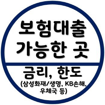 보험계약대출가능한곳-무직자대출-신불자대출-삼성생명-삼성화재-KB손해-우체국