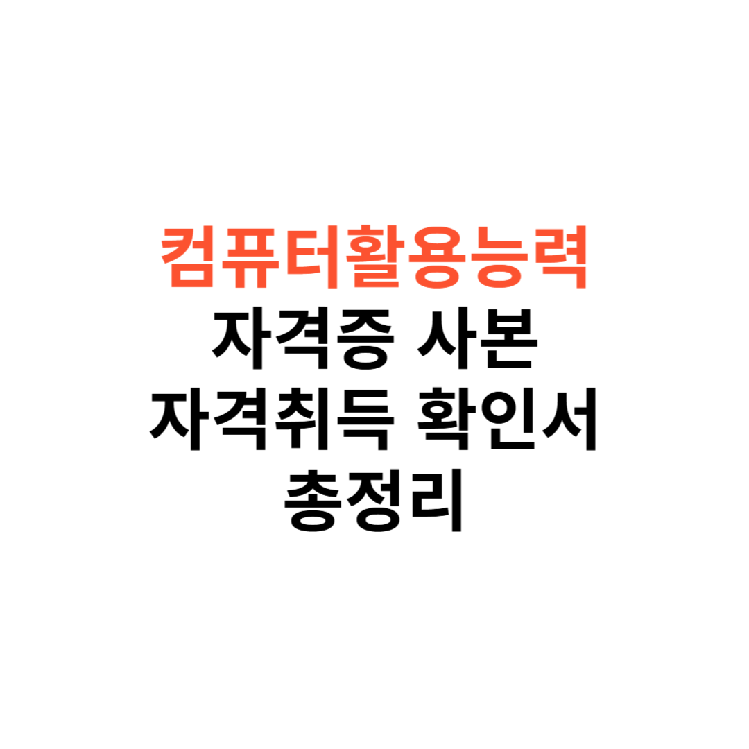 컴퓨터활용능력 자격증 사본