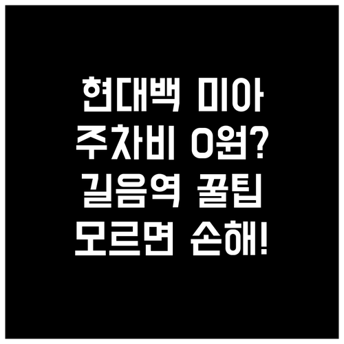 현대백화점 미아점 무료 주차 및 길음..