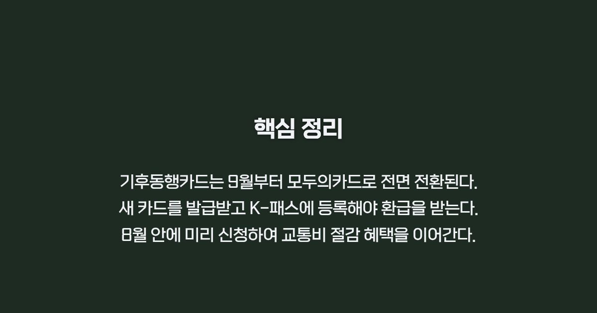 기후동행카드 종료 및 모두의카드 전환 요약 카드뉴스