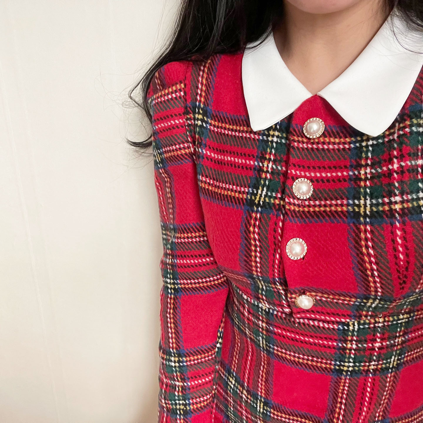 크리스마스 겨울체크 레드체크원피스