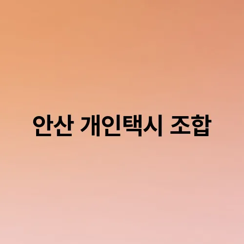 안산 개인택시 조합