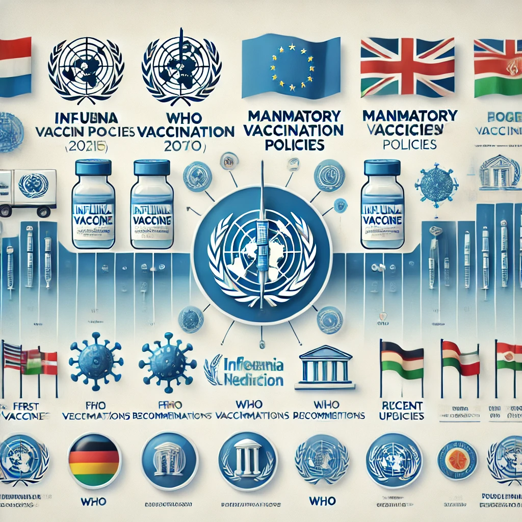 WHO와 각국의 독감 백신 정책 관련 이미지