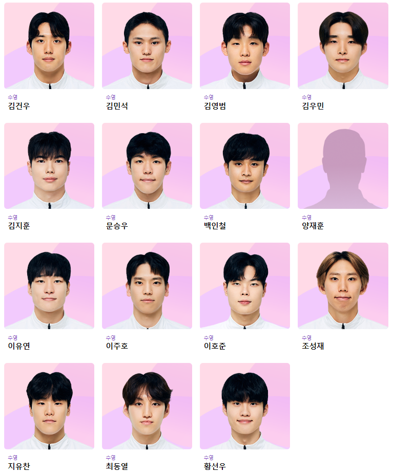 항저우 아시안게임 수영 대한민국 대표팀 명단