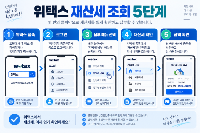 위택스에서 재산세 납부대상을 조회하는 방법