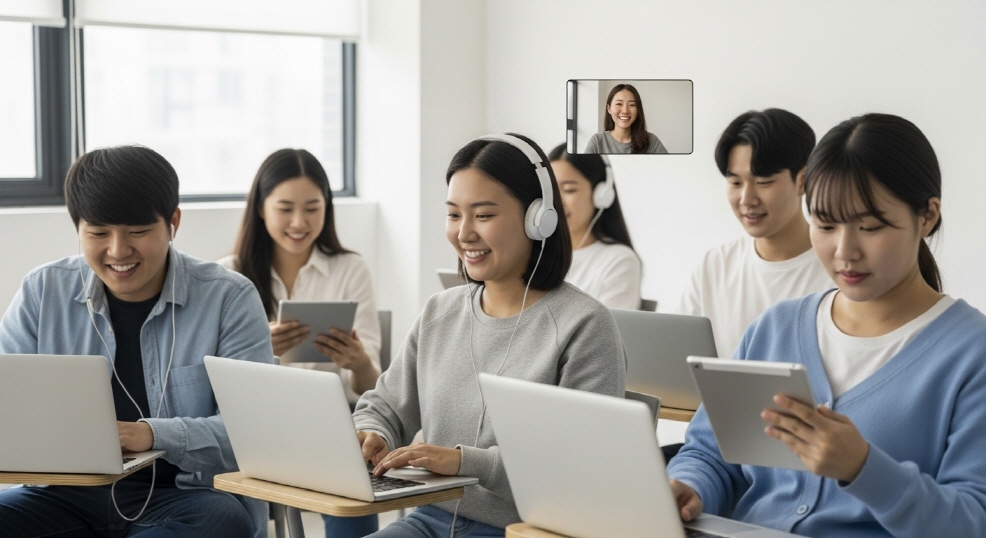 온라인 강의 수강 중인 수험생