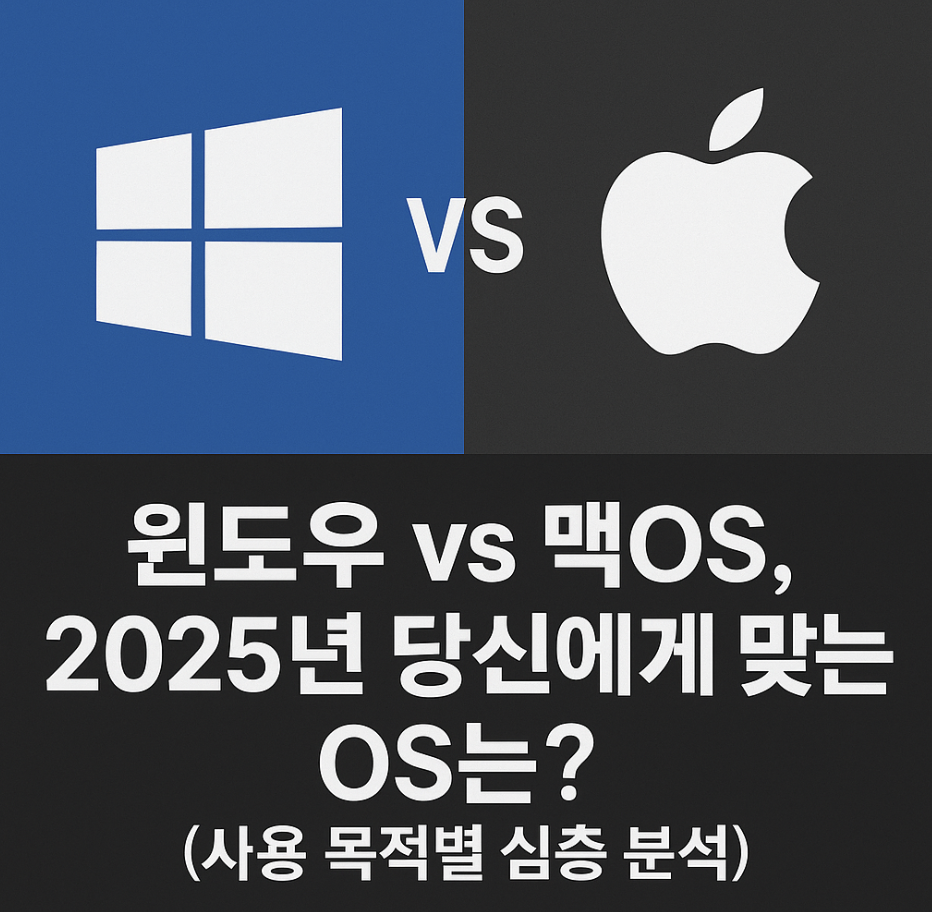 윈도우 vs 맥OS, 2025년 당신에게 맞는 OS는? (사용 목적별 심층 분석)