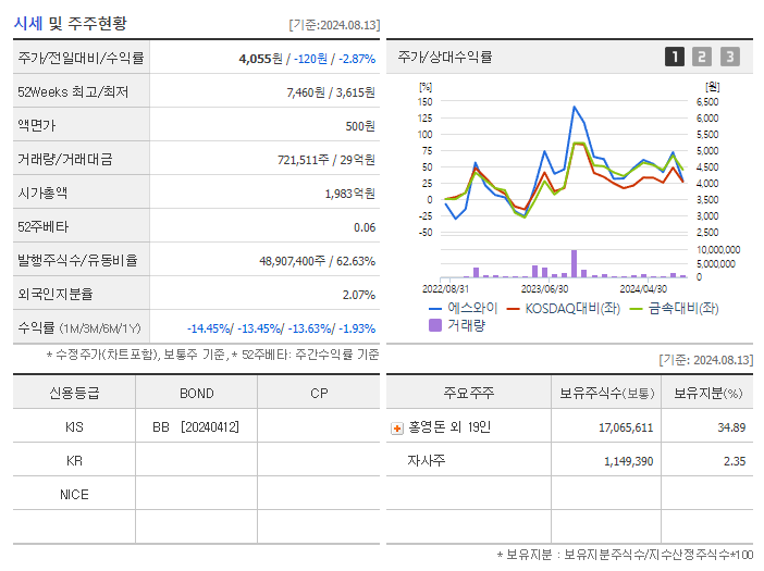 에스와이_기업개요