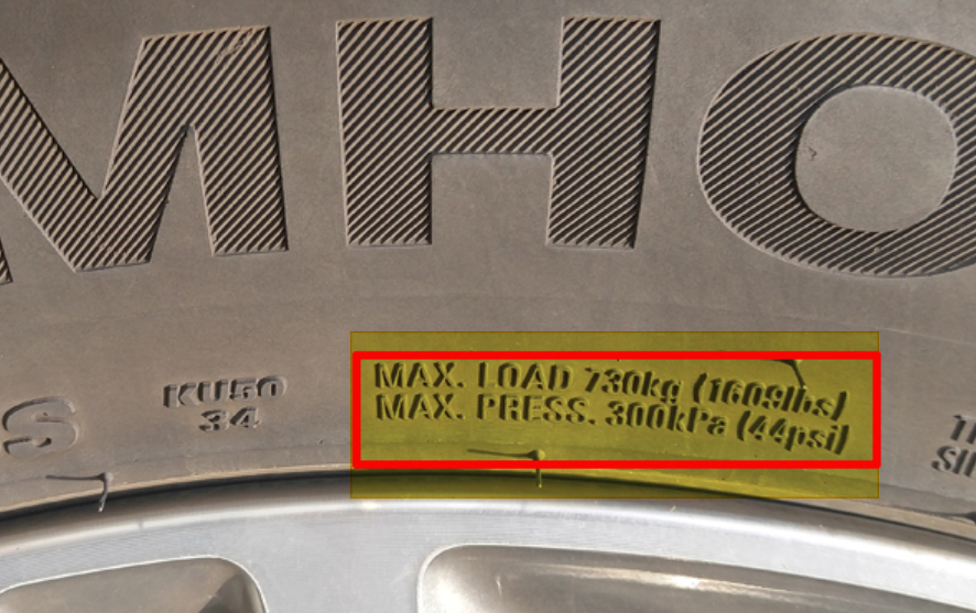 타이어 측면 정보 확인