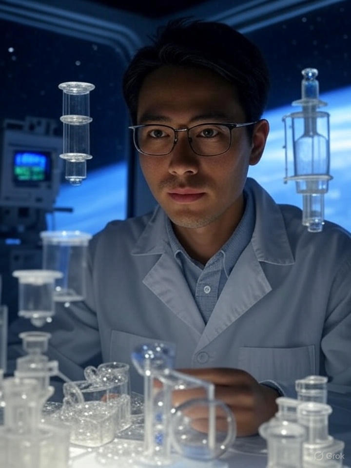 우주 실험 장면을 묘사