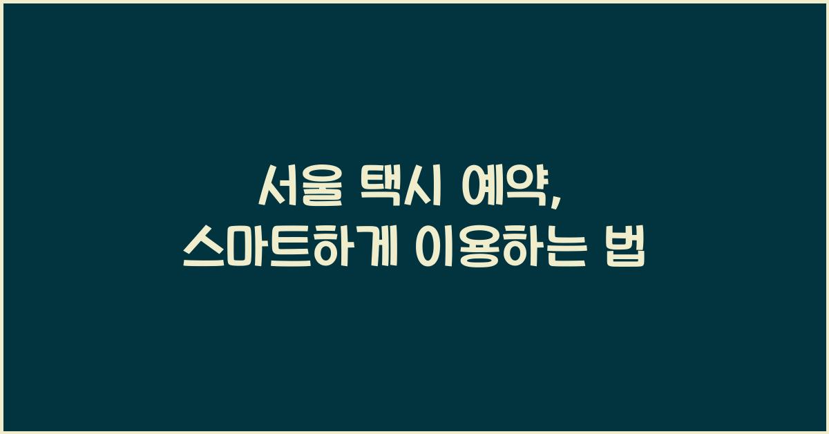 서울 택시 예약