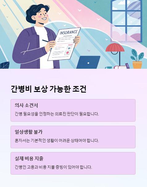 간병비 보상 가능한 조건
