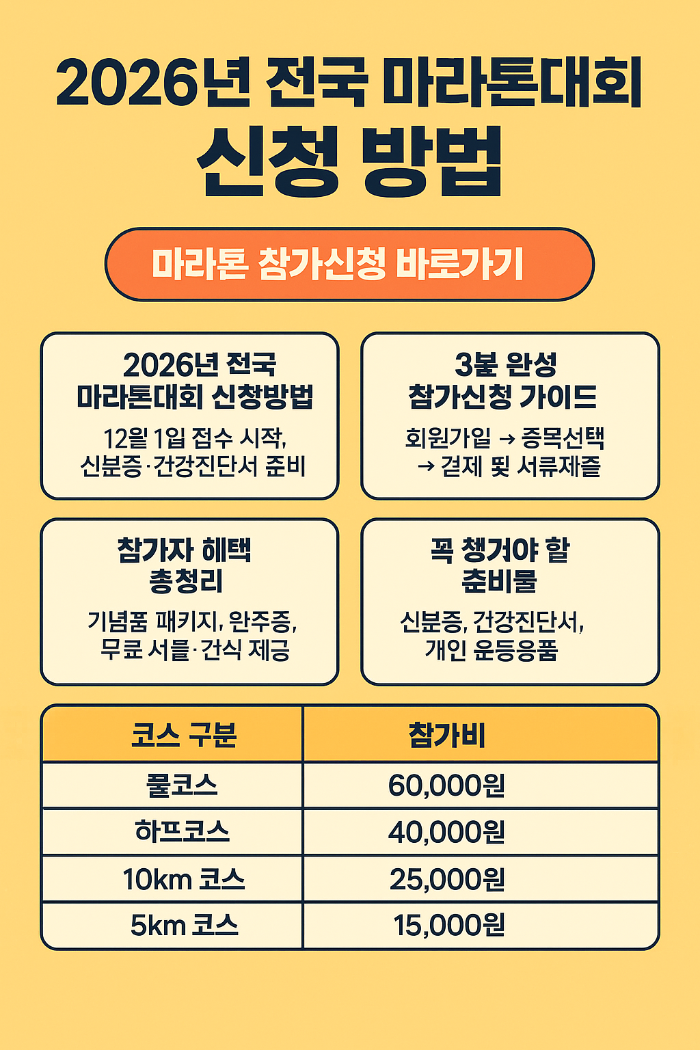 2026년 전국 마라톤대회