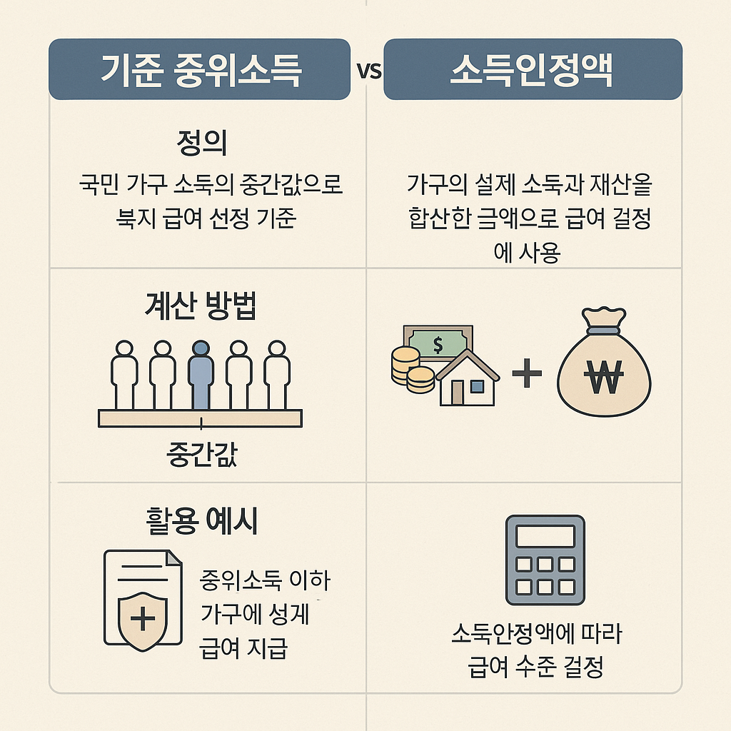 기준 중위소득과 소득인정액, 헷갈리는 그 차이점! 정확하게 정리해 드립니다.