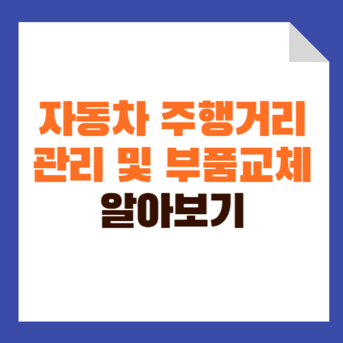 자동차 주행거리 관리