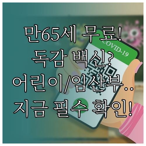 만 65세 이상 어린이 임산부 독감 ..
