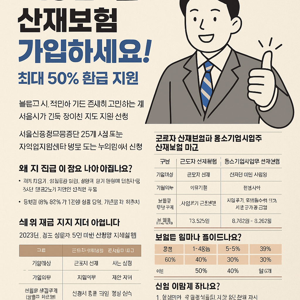 소상공인 산재보험 가입, 최대 50% 환급 지원받는 꿀팁 대방출