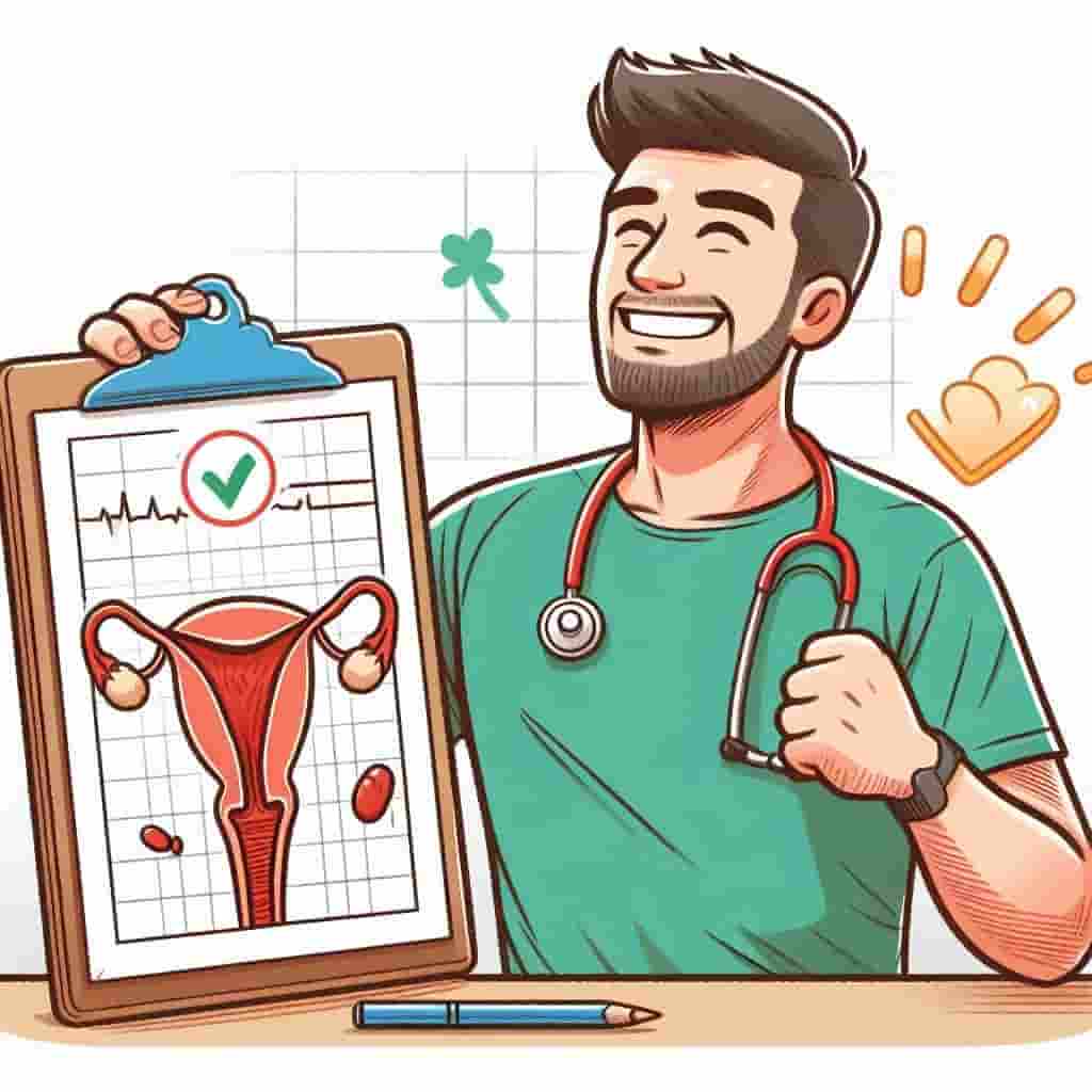 치질 치료를 마치고 기뻐하는 남자