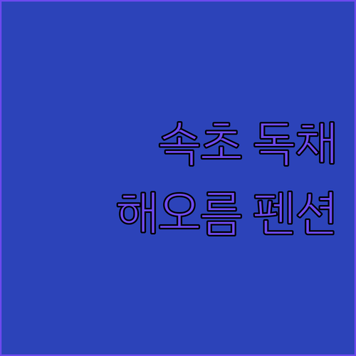 속초 해오름독채펜션 완벽 분석 대관람