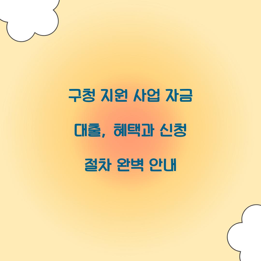 구청 지원 사업 자금 대출