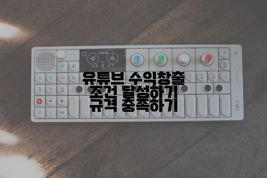 유튜브 수익창출 조건 달성하기 규격 충족하기